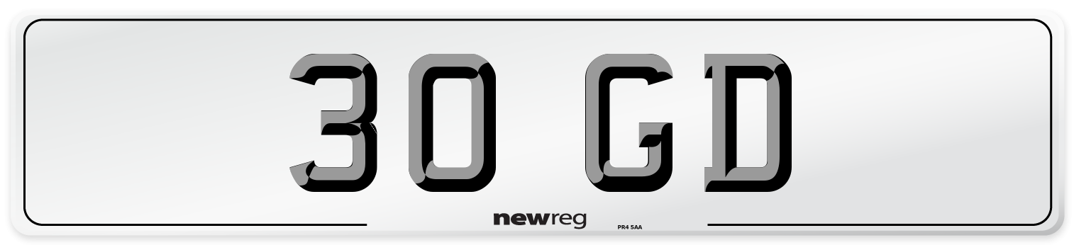 30 GD Number Plate from New Reg